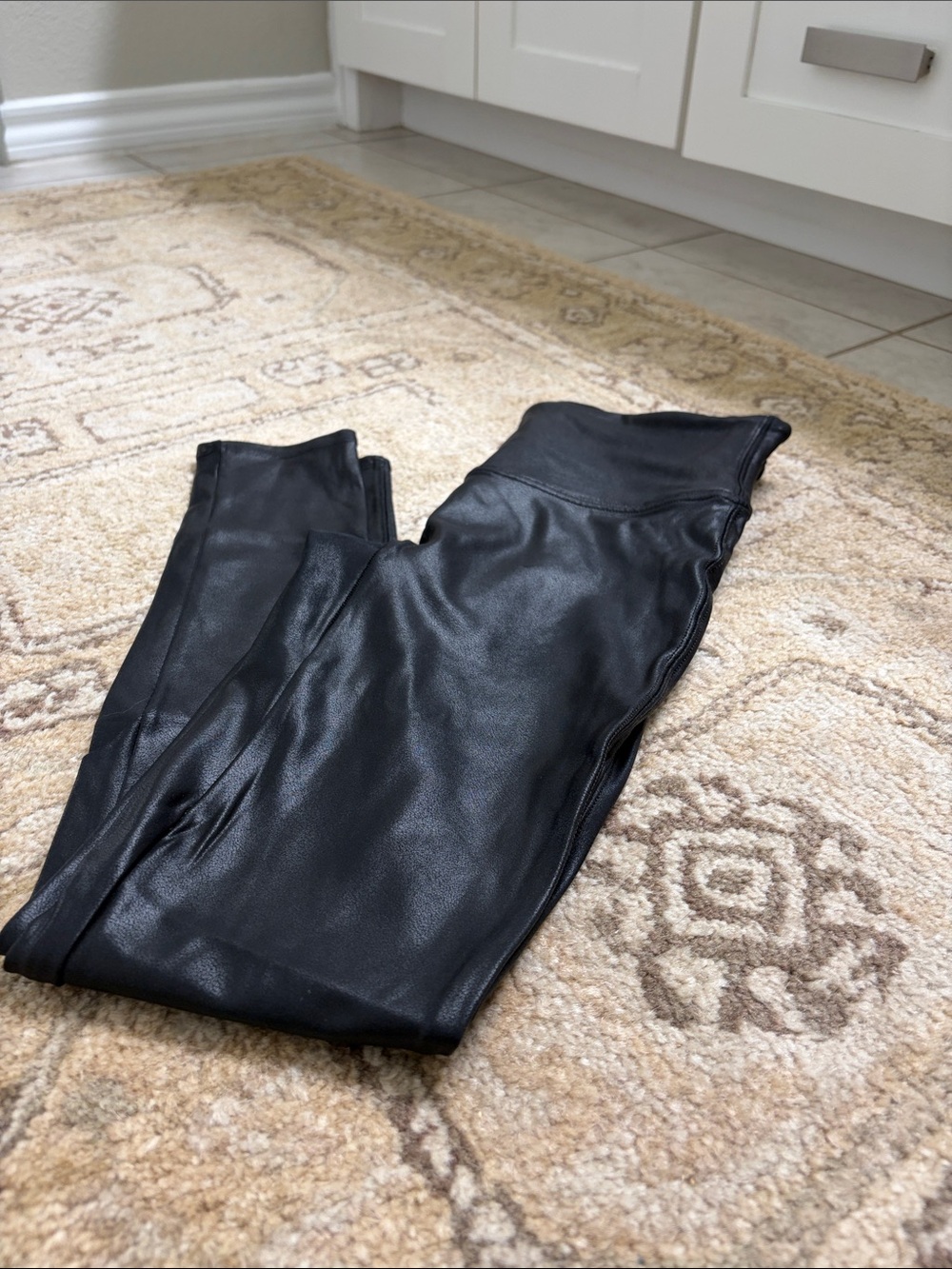 Spanx Black Faux Leather Leggings - Women Pants